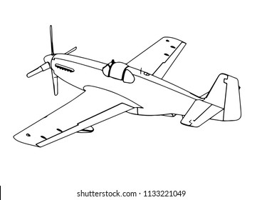 vector airplane sketch