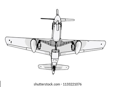 vector airplane sketch