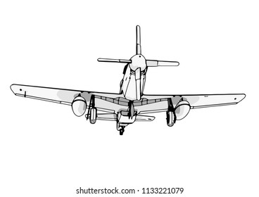 vector airplane sketch