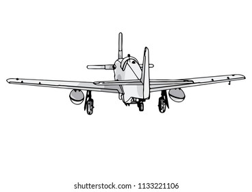 vector airplane sketch