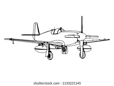 vector airplane sketch