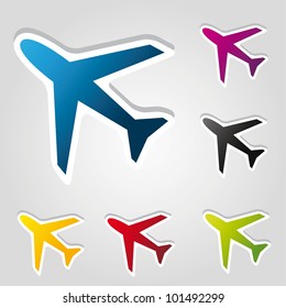 Vector airplane stickers