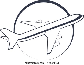 Vector airplane symbol design emblem
