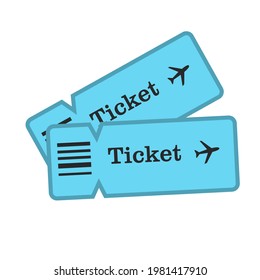 Vector Airplane tickets.  Flights vector flat material design object. Isolated illustration on white background.