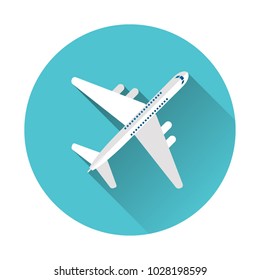 A vector airplane top view. Vector illustration.