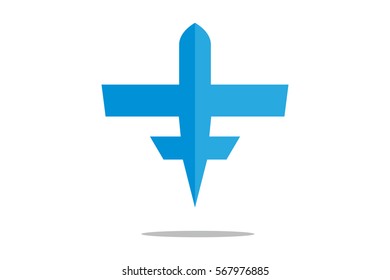 Vector Airplane and Travel. Aircraft, modern design depicting travel and transportation issues.