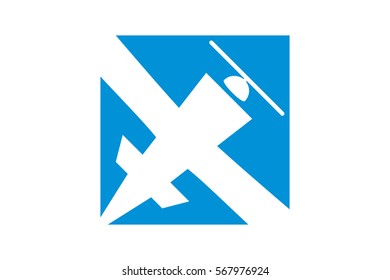 Vector Airplane and Travel. Aircraft, modern design depicting travel and transportation issues.