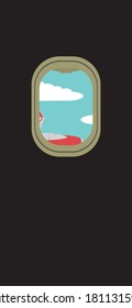 Vector Airplane Window Background Portrait