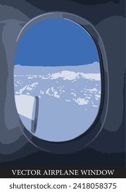 Vector airplane window seat view