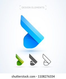 Vector airplane wing. Abstract material design, flat and line style. Origami paper
