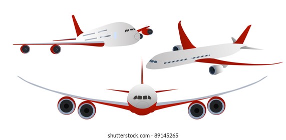 Vector Airplanes Isolated on white