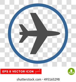 Vector Airport EPS vector icon. Illustration style is flat iconic bicolor cobalt and gray symbol on a transparent background.