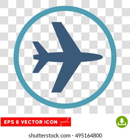 Vector Airport EPS vector pictograph. Illustration style is flat iconic bicolor cyan and blue symbol on a transparent background.