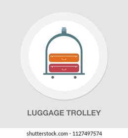 vector Airport or hotel trolley illustration. travel icon, transport sign symbol