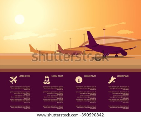 vector airport terminal with infographic elements templates