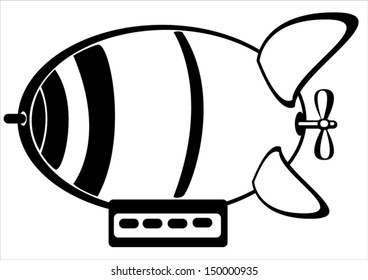 vector airship on white background