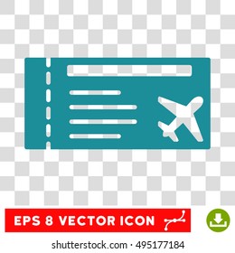 Vector Airticket EPS vector icon. Illustration style is flat iconic soft blue symbol on a transparent background.