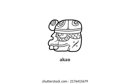 vector akan mayan hieroglyphic symbol illustration icon