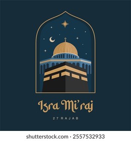 vector al isra wal miraj poster template