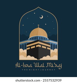 vector al isra wal miraj poster template