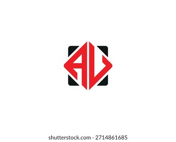 Logotipo de Vector AL, letra AL, diseño del logotipo de la letra LA. Logotipo del monograma en mayúscula de LA en letra inicial.