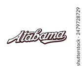 Vector Alabama text typography design for tshirt hoodie baseball cap jacket and other uses vector