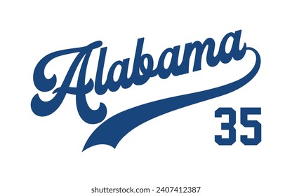 Vector Alabama text typography design for tshirt hoodie baseball cap jacket and other uses vector