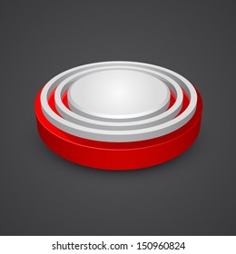 Vector alarm button on black background