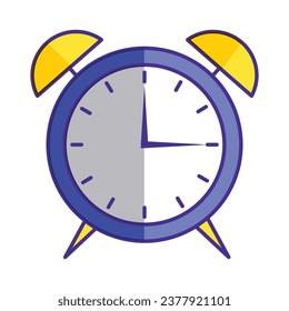 Vector alarm clock vector art illustration on isolated object simple logo concept.