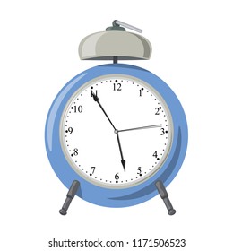 Vector alarm clock with bell and dial. Vector graphics.