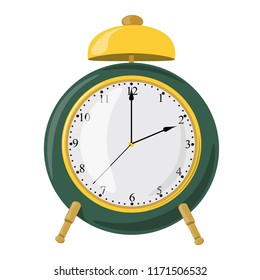 Vector alarm clock with bell and dial. Vector graphics.