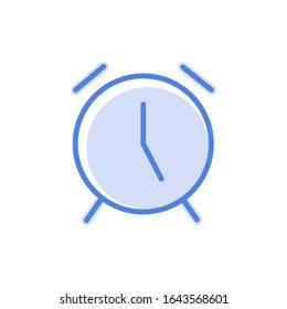 Vector alarm clock filled outline icon illustration isolated on white background