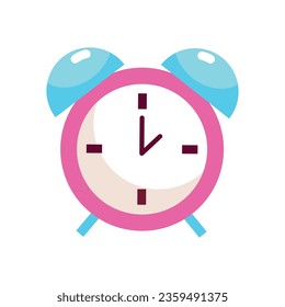 Vector alarm clock icon illustration isolated on white background. flat style.