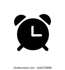 Vector alarm clock icon isolated on white background