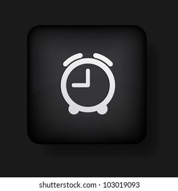 vector alarm clock icon on black. Eps10