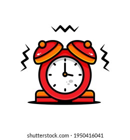 vector alarm clock illustration design. The alarm clock with an outline is suitable for stickers, icons, mascots, logos, clip art, and other graphic purposes