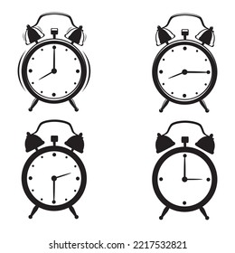 reloj de alarma vectorial aislado en fondo blanco.