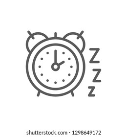 Vector alarm clock line icon. Symbol and sign illustration design. Isolated on white background