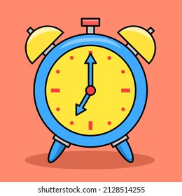 vector of alarm clock. with outline. suitable for collection books, stickers, clip art, educational methods and more.