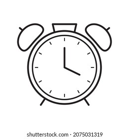 VECTOR ALARM CLOCK REMINDER, WITH BLACK LINE STYLE, FOR ICONS AND SYMBOLS