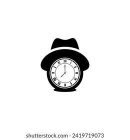 vector alarm clock wearing a cowboy hat