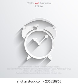 Vector alarm clock web flat icon. Eps 10 illustration.