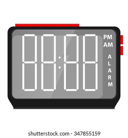Vector alarm Digital clock on white background