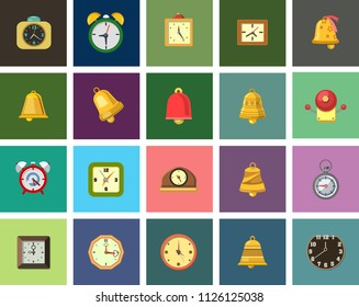 vector alarm illustrations isolated - emergency, security sign symbols. watch and clock icons