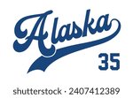 Vector Alaska text typography design for tshirt hoodie baseball cap jacket and other uses vector