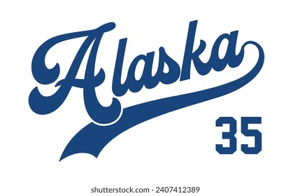 Vector Alaska text typography design for tshirt hoodie baseball cap jacket and other uses vector