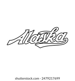 Vector Alaska text typography design for tshirt hoodie baseball cap jacket and other uses vector	
