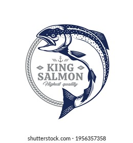 Vector Alaskan king salmon logo