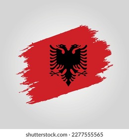Indicador de vector Albania Rasgo de pincel con plantilla de fondo de grano