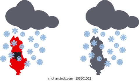 Vector Albania and snow 